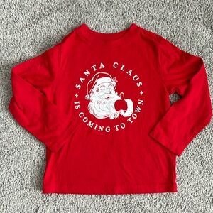 Santa Claus is Coming to Town Red Long Sleeve Shirt size 4T